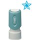 Xstamper Outlined Star Pre-inked Stamp - Design Stamp - "STAR" - 0.63" Impression Diameter - 100000 Impression(s) - Light Blue -