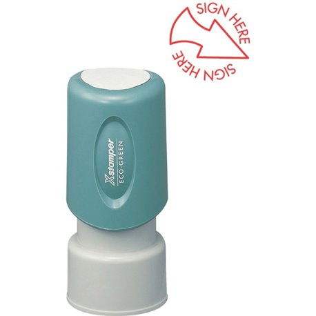 Xstamper Pre-inked SIGN HERE Round Stamp - Message/Design Stamp - "TOPS!" - 0.63" Impression Diameter - 100000 Impression(s) - P