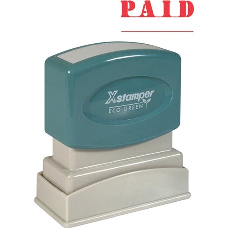 Xstamper PAID Title Stamp - Message Stamp - "PAID" - 0.50" Impression Width x 1.62" Impression Length - 100000 Impression(s) - R