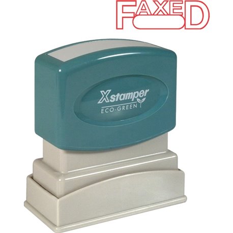 Xstamper FAXED Title Stamps - Message Stamp - "FAXED" - 0.50" Impression Width x 1.62" Impression Length - 100000 Impression(s) 