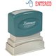 Xstamper Red/Blue ENTERED Title Stamp - Message Stamp - "ENTERED" - 0.50" Impression Width - 100000 Impression(s) - Red, Blue - 