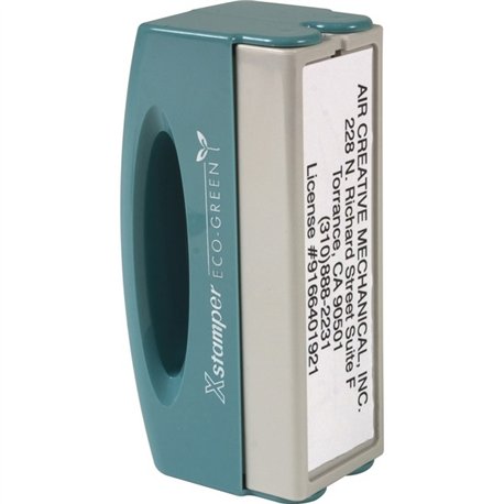 Xstamper Pre-inked Large Pocket Stamp - Custom Message Stamp - 0.62" Impression Width x 2.44" Impression LengthPlastic - Recycle