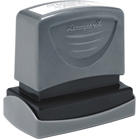 Xstamper VX Pre-inked Endorsement Stamp - Custom Message Stamp - 1" Impression Width x 2" Impression Length - 1 Each