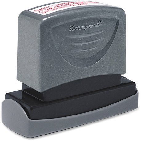 Xstamper VX Pre-inked Business Address Stamp - Custom Message Stamp - 0.63" Impression Width x 2.44" Impression Length - 1 Each