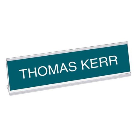 Xstamper Standard Aluminum Desk Sign - 1 Each - 8" Width x 2" Height - Aluminum - Silver