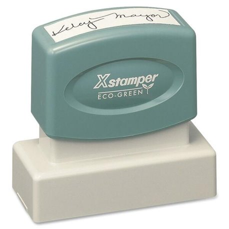 Xstamper Pre-Inked Stamp - Custom Message Stamp - 0.69" Impression Width x 1.93" Impression Length - 50000 Impression(s) - Recyc