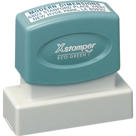 Xstamper Large Business Address Stamp - Message Stamp - 0.59" Impression Width x 2.01" Impression Length - 50000 Impression(s) -