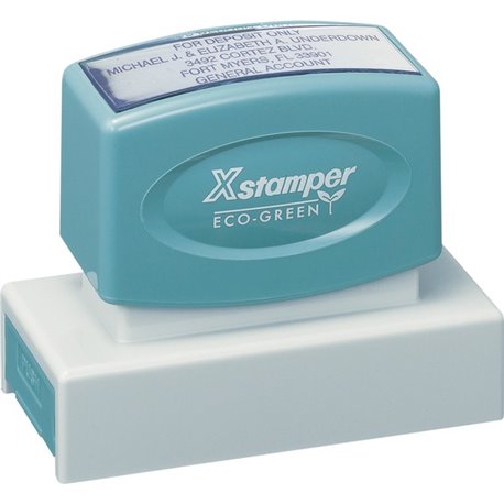 Xstamper Custom Large Business Address Stamp - Custom Message Stamp - 0.88" Impression Width x 2.75" Impression Length - 50000 I