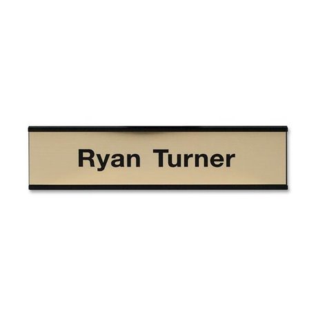 Xstamper Framed Standard Aluminum Wall Sign - 1 Each - 8" Width x 2" Height - Wall Mountable - Indoor, Outdoor - Aluminum - Blac