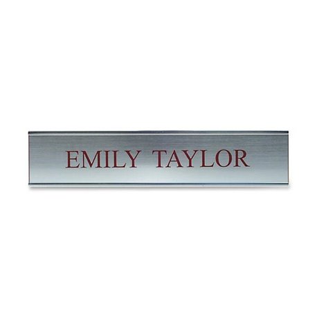 Xstamper Framed Standard Aluminum Wall Sign - 1 Each - 10" Width x 2" Height - Wall Mountable - Indoor, Outdoor - Aluminum - Sil