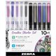 Zebra Pen MIDLINER Marker/SARASA Fineliner Creative Starter Set - Needle Marker Point Style - Multi Ink - 10 / Pack