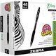 Zebra Z-Grip Retractable Ballpoint Pens - Medium Pen Point - 1 mm Pen Point Size - Retractable - Black - Clear Plastic Barrel - 