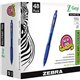 Zebra Z-Grip Retractable Ballpoint Pens - Medium Pen Point - 1 mm Pen Point Size - Retractable - Blue - Clear Plastic Barrel - 4