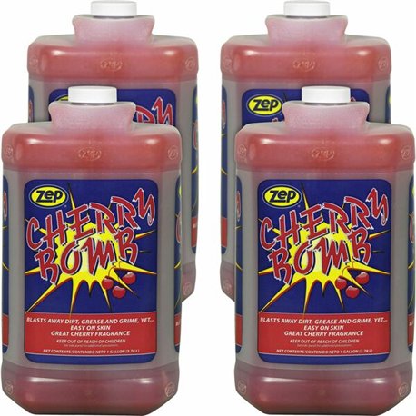 Zep Cherry Bomb Hand Soap - Cherry ScentFor - 1 gal (3.8 L) - Bottle Dispenser - Dirt Remover, Grime Remover, Soil Remover, Ink 