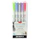 Zebra Pen Mildliner Brush Double-ended Creative Marker Cool and Refined Pack - Fine Marker Point - Brush Marker Point Style - Gr