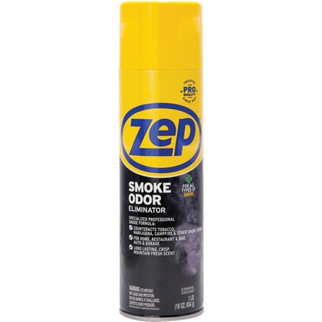 Zep Professional Strength Smoke Odor Eliminator - Aerosol - 16 fl oz (0.5 quart) - Clean and Fresh, Crisp Mountain Fresh - 1 Eac