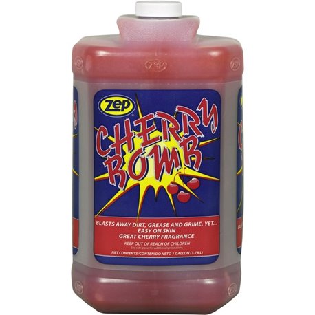 Zep Cherry Bomb Hand Soap - Cherry ScentFor - 1 gal (3.8 L) - Bottle Dispenser - Dirt Remover, Grime Remover, Soil Remover, Ink 