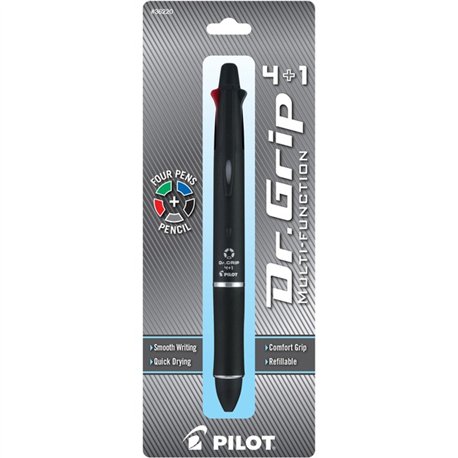 Pilot Dr. Grip Multi 4Plus1 Retractable Pen/Pencil - Fine Pen Point - 0.7 mm Pen Point Size - 2HB Pencil Grade - 0.5 mm Lead Siz