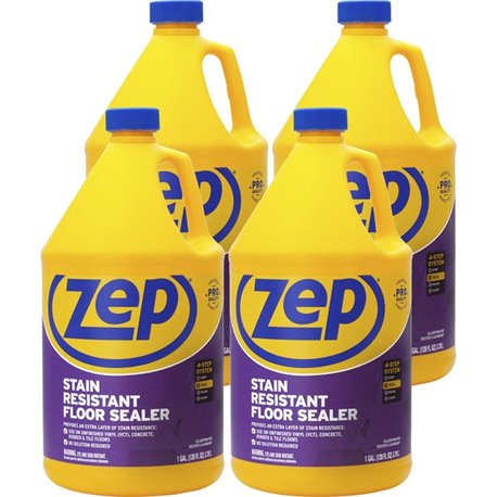 Zep Stain-Resistant Floor Sealer - 128 fl oz (4 quart) - 4 / Carton - Stain Resistant - Blue