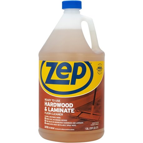 Zep Hardwood & Laminate Floor Cleaner - For Multipurpose - 128 fl oz (4 quart) - Fresh ScentBottle - 1 Each - Residue-free - Bro