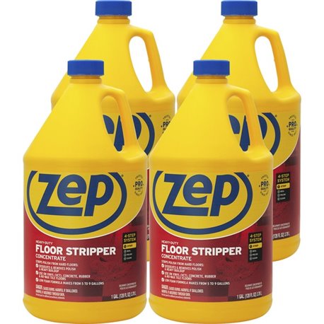 Zep Heavy-Duty Floor Stripper - Concentrate - 128 fl oz (4 quart) - 4 / Carton - Heavy Duty, Fast Acting - Blue