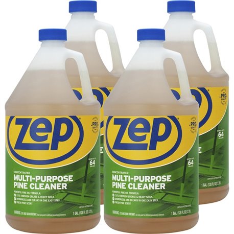 Zep Multipurpose Pine Cleaner - For Multipurpose - Concentrate - 128 fl oz (4 quart) - Pine ScentBottle - 4 / Carton - Disinfect