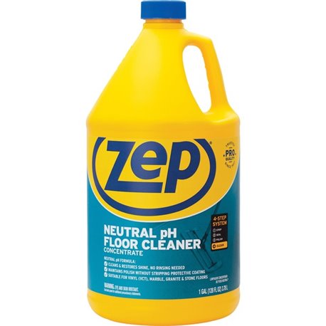 Zep Concentrated Neutral Floor Cleaner - For Marble, Granite, Vinyl, Stone Floor - Concentrate - 128 fl oz (4 quart) - 1 Each - 