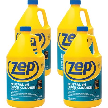 Zep Concentrated Neutral Floor Cleaner - Concentrate - 128 fl oz (4 quart) - 4 / Carton - Blue