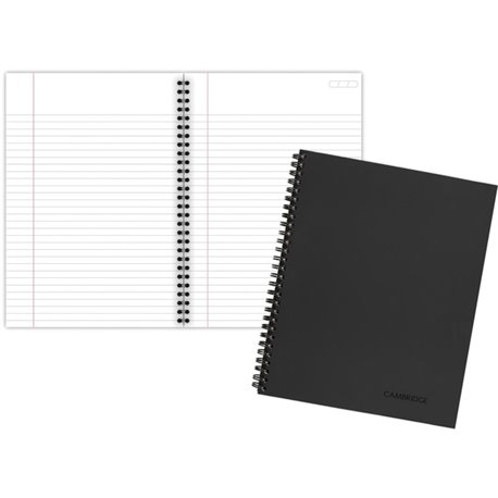 Mead Legal Business Notebook - 80 Sheets - Wire Bound - 0.28" Ruled - 20 lb Basis Weight - 6" x 9 1/2" - Black Paper - BlackLine