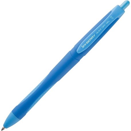 Serve Berry Quick-Dry Gel Ink Pen - Medium Pen Point - 0.7 mm Pen Point Size - Retractable - Blue Gel-based Ink - Blue Barrel - 