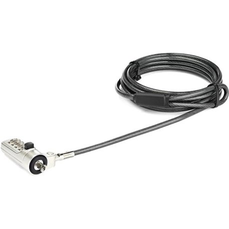 StarTech.com 6.5ft Laptop Cable Lock - 4 Digit Combination Anti-Theft Security Cable Lock for Wedge Slot Computer - Vinyl Coated