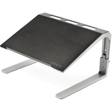 StarTech.com Adjustable Laptop Stand - Heavy Duty Steel & Aluminum - 3 Height Settings - Tilted - Ergonomic Laptop Riser for Des