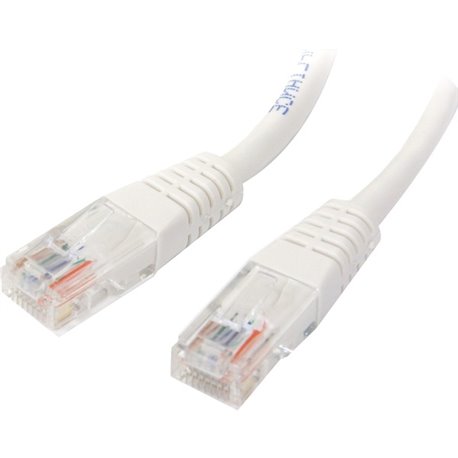 StarTech.com 10 ft White Molded Cat5e UTP Patch Cable - Make Fast Ethernet network connections using this high quality Cat5e Cab