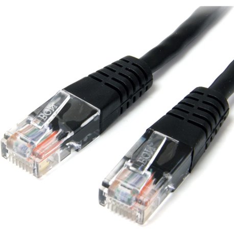 StarTech.com 15 ft Black Molded Cat5e UTP Patch Cable - Make Fast Ethernet network connections using this high quality Cat5e Cab