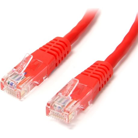 StarTech.com 15 ft Red Molded Cat5e UTP Patch Cable - Make Fast Ethernet network connections using this high quality Cat5e Cable