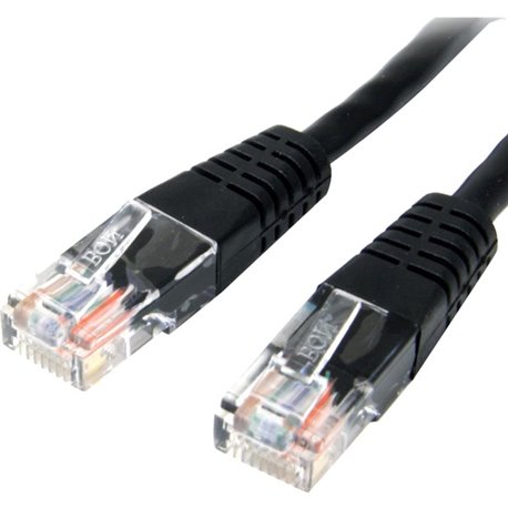 StarTech.com 25 ft Black Molded Cat5e UTP Patch Cable - Make Fast Ethernet network connections using this high quality Cat5e Cab