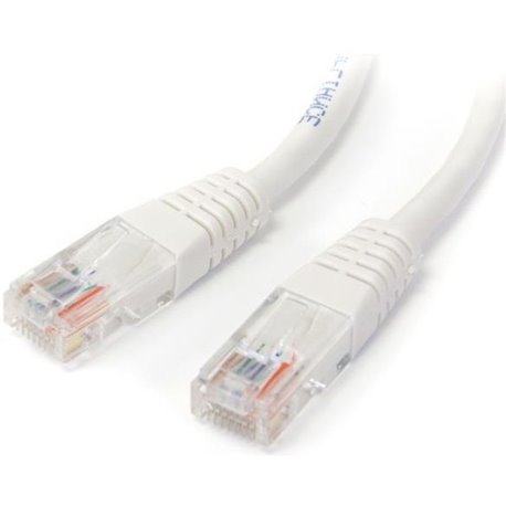 StarTech.com 25 ft White Molded Cat5e UTP Patch Cable - Make Fast Ethernet network connections using this high quality Cat5e Cab