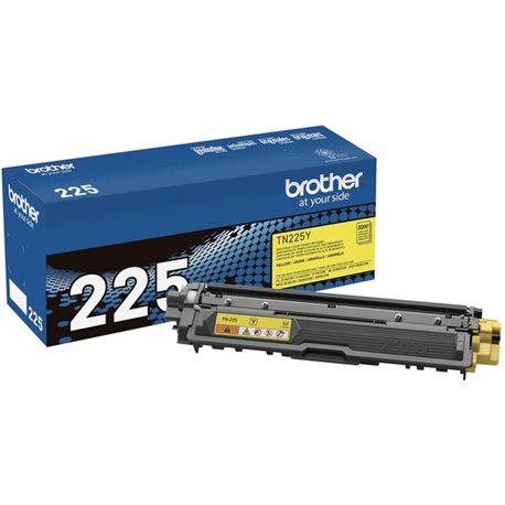 Brother Genuine TN225Y High Yield Yellow Toner Cartridge - Laser - High Yield - 2200 Pages - Yellow - 1 Each