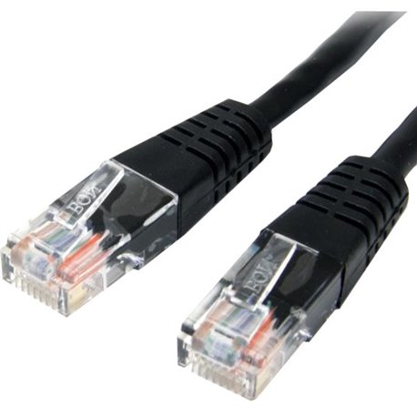 StarTech.com 50 ft Black Molded Cat5e UTP Patch Cable - Make Fast Ethernet network connections using this high quality Cat5e Cab