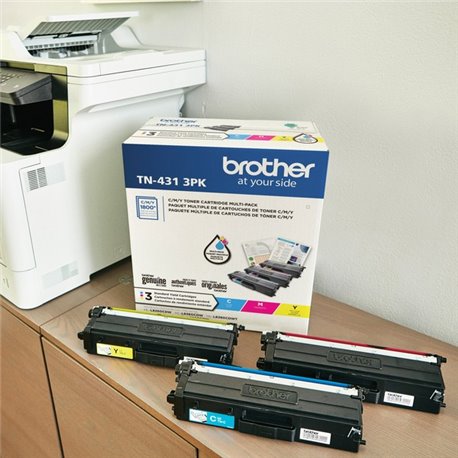 Brother TN-431 Original Standard Yield Laser Toner Cartridge - Multi-pack - Cyan, Magenta, Yellow - 3 / Box - 1800 Pages Cyan, 1