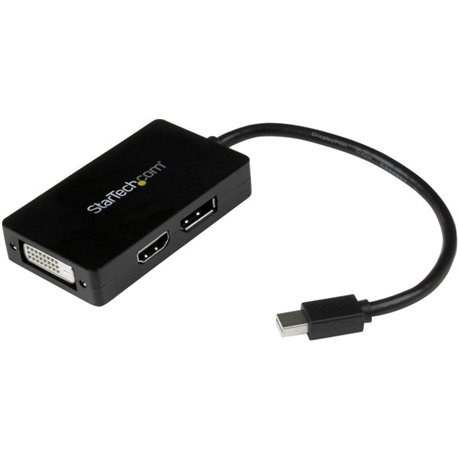 StarTech.com Travel A/V adapter - 3-in-1 Mini DisplayPort to DisplayPort DVI or HDMI converter - Connect your mini DisplayPort D