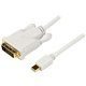 StarTech.com 6 ft Mini DisplayPort to DVI Adapter Converter Cable - Mini DP to DVI 1920x1200 - White - Connect a DVI display to 