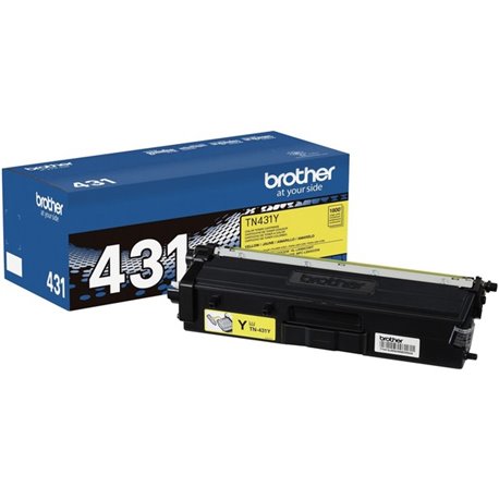 Brother TN431Y Original Standard Yield Laser Toner Cartridge - Yellow - 1 Each - 1800 Pages