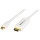 StarTech.com Mini DisplayPort to HDMI Converter Cable - 3 ft (1m) - 4K - White - Eliminate clutter by connecting your PC directl