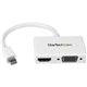 StarTech.com Travel A/V Adapter - 2-in-1 Mini DisplayPort to HDMI or VGA Converter - White - Connect a Mini DisplayPort-equipped