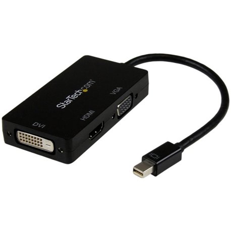 StarTech.com Mini DisplayPort Adapter - 3-in-1 - 1080p - Monitor Adapter - Mini DP to HDMI / VGA / DVI Adapter Hub - Connect a M