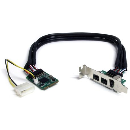 StarTech.com 3 Port 2b 1a 1394 Mini PCI Express FireWire Card Adapter - Add 2 FireWire-800 and 1 FireWire-400 port through a Min