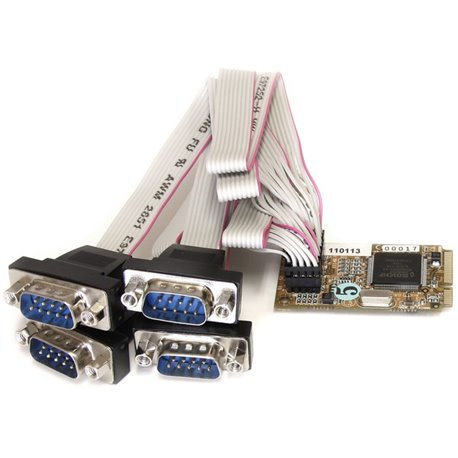 StarTech.com 4 Port RS232 Mini PCI Express Serial Card w/ 16650 - Add Four RS232 Serial Ports to an Embedded System through a mi