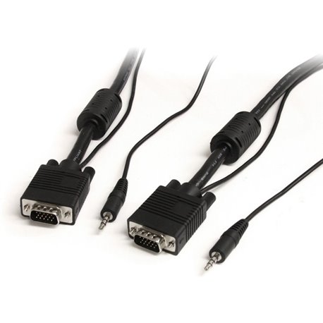 StarTech.com 15 ft Coax High Resolution Monitor VGA Cable with Audio HD15 M/M - Make VGA video and audio connections using a sin