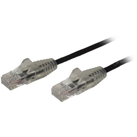 StarTech.com 10ft CAT6 Cable - Slim CAT6 Patch Cord - Black Snagless RJ45 Connectors - Gigabit Ethernet Cable - 28 AWG - LSZH (N